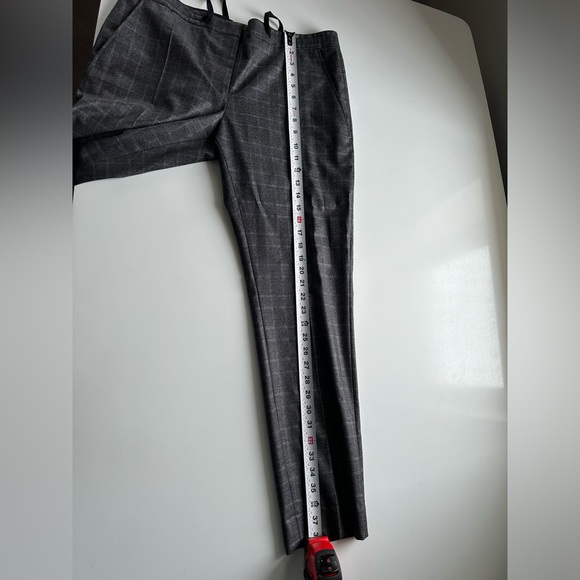 Burberry dark grey plaid tailored pants trousers size 12 - Picture 2 of 11